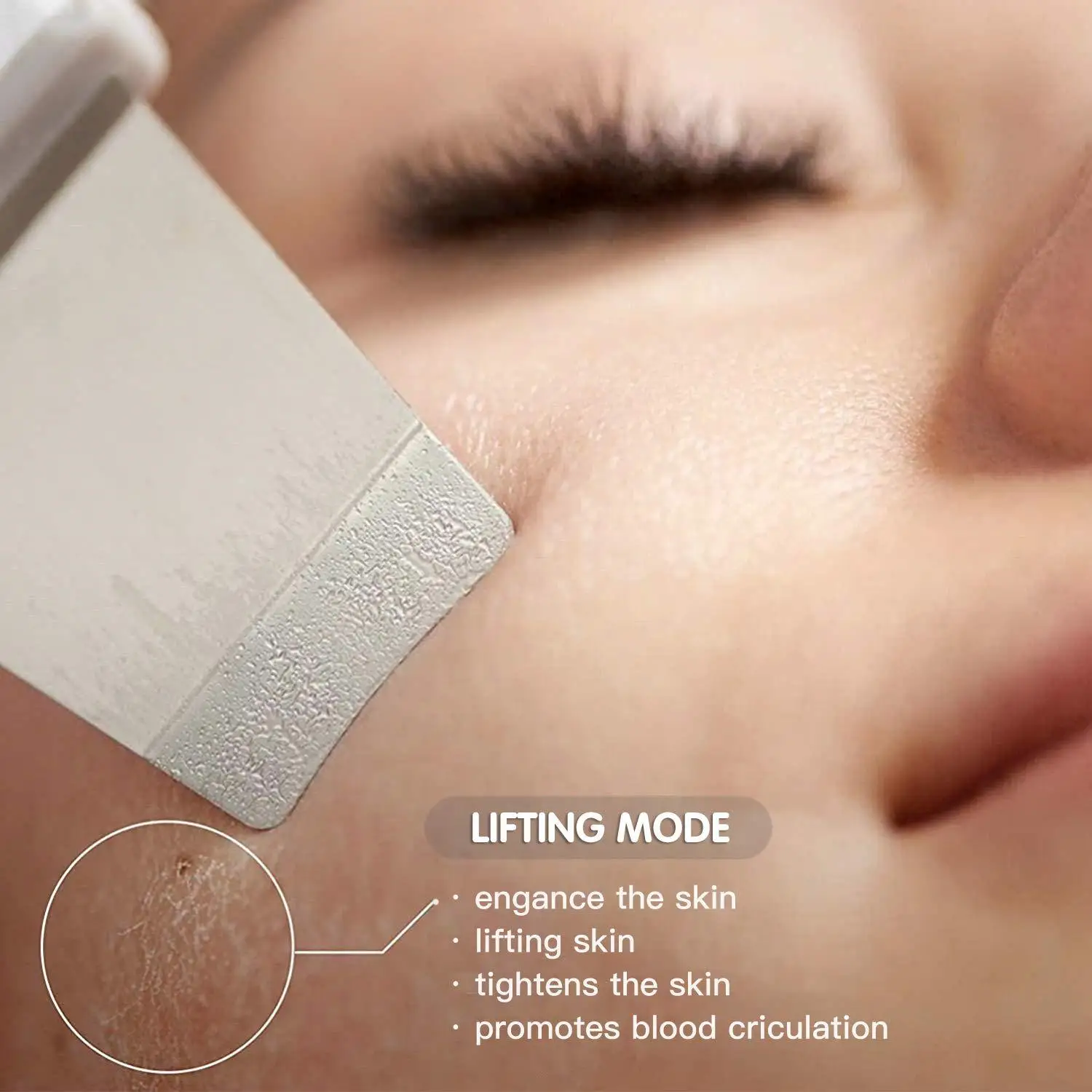 Máquina ultrassônica de esfoliação facial, limpador elétrico de poros para remover cravos, instrumento de beleza recarregável para casa