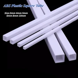 10/20Pcs ABS Plastic Square Tube Hollow Square Bar Rods Styrene Rod for DIY Sand Table Architectural Model Making