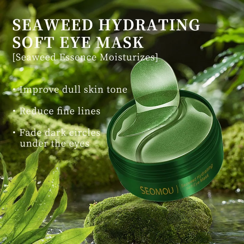 24K Gold Collagen Seaweed Hyaluronic Acid Repair Eye Mask Moisturizing Firming Anti Dark Circle Anti-wrinkle Eyes Eye Skin Care