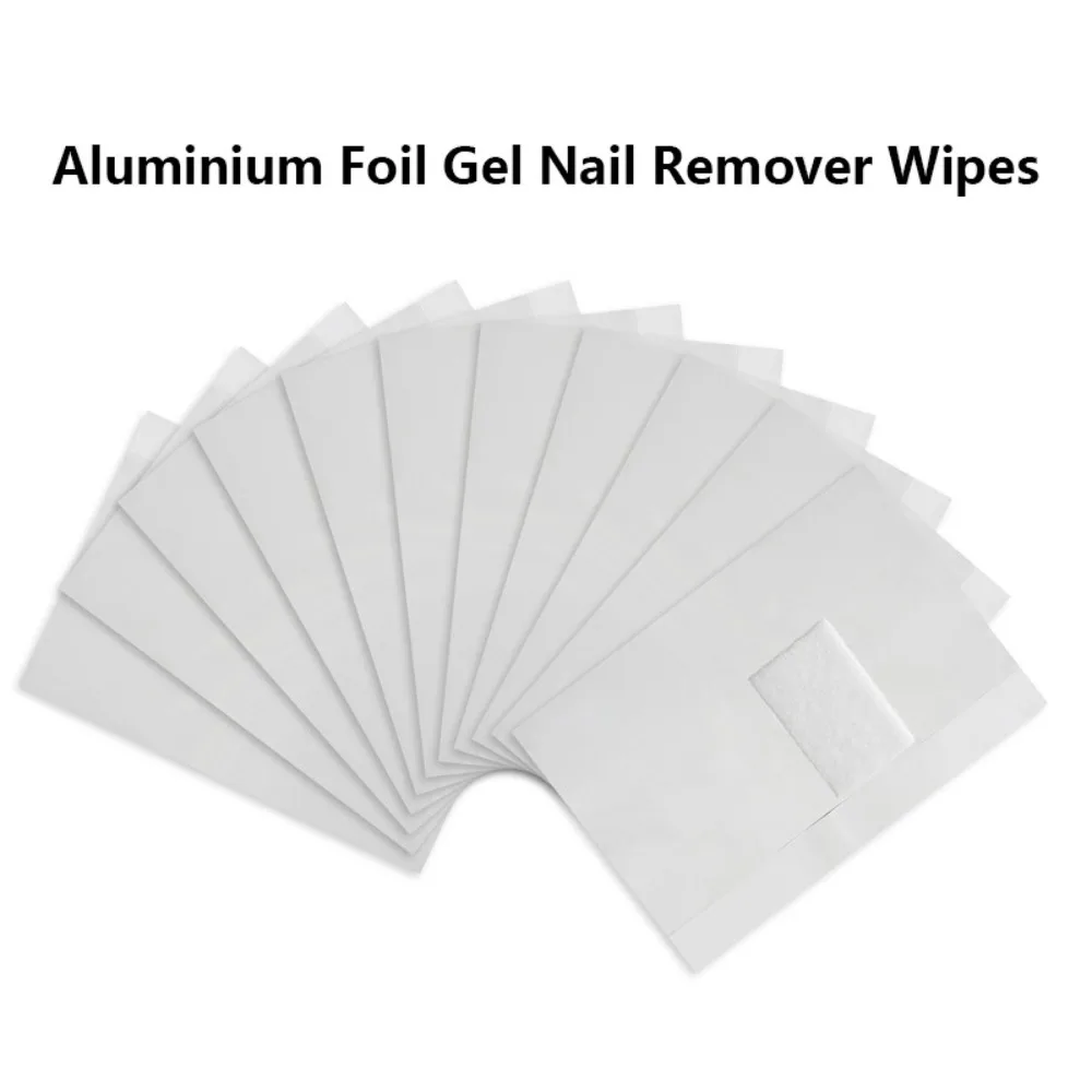 Folha de alumínio Prego Remoção Wraps, Acrílico Gel Nail Art Polish Remover, Soak Off Ferramenta Toalha, 50 Pcs, 100Pcs