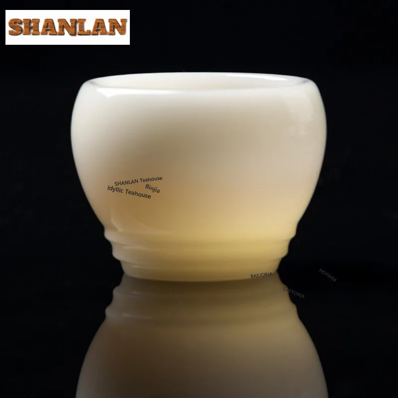HOYIHM 100ml Ice-type Jade Porcelain Teacup Creative Tea Bowl Tea Cup Set Tea-tasting Smelling Cup Jianzhan Master Cup Drinkware