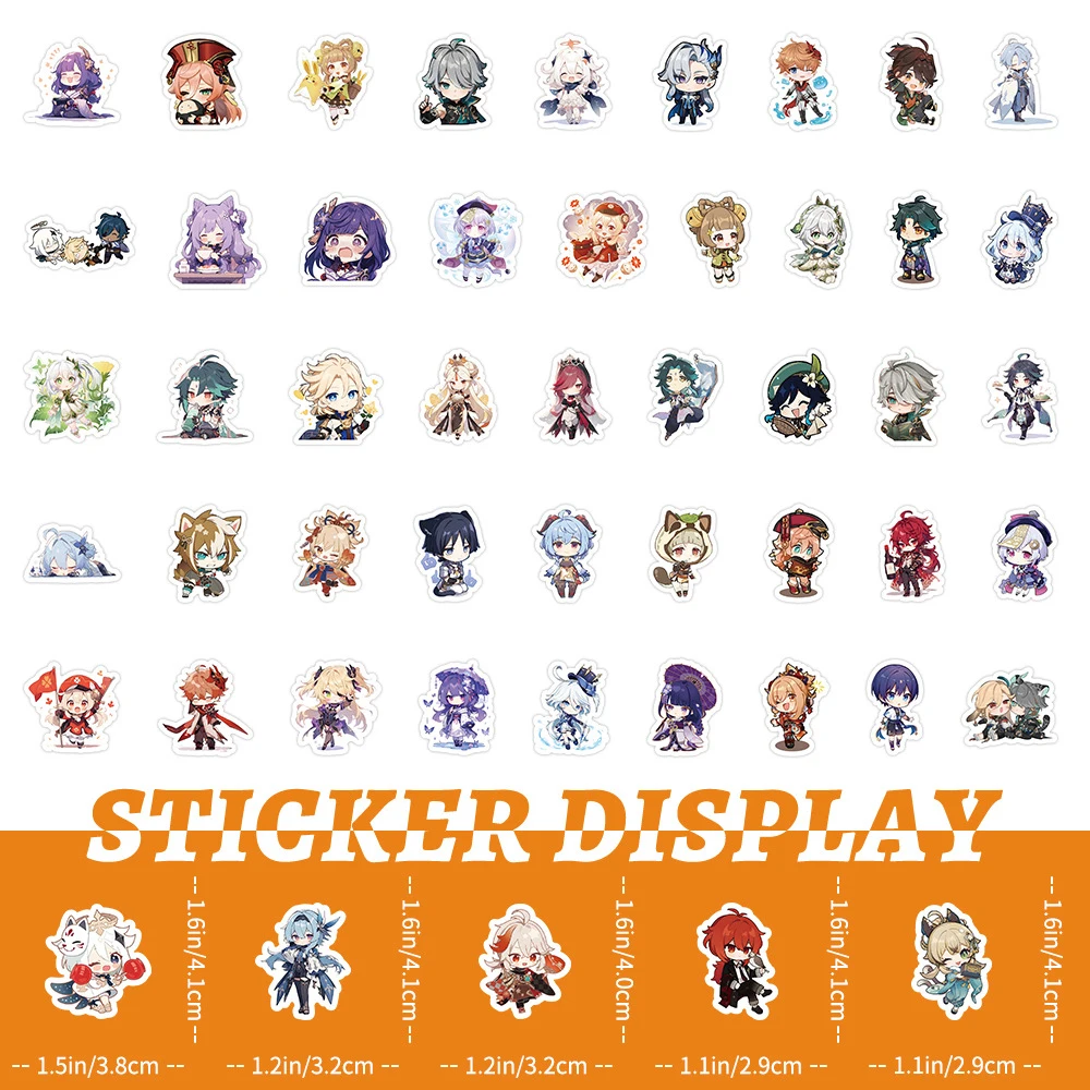 10/30/50/100pcs Cute Game Anime Genshin Impact Stickers Kawaii Cartoon Decal Kid Toy Laptop Fridge Skateboard Waterproof Sticker