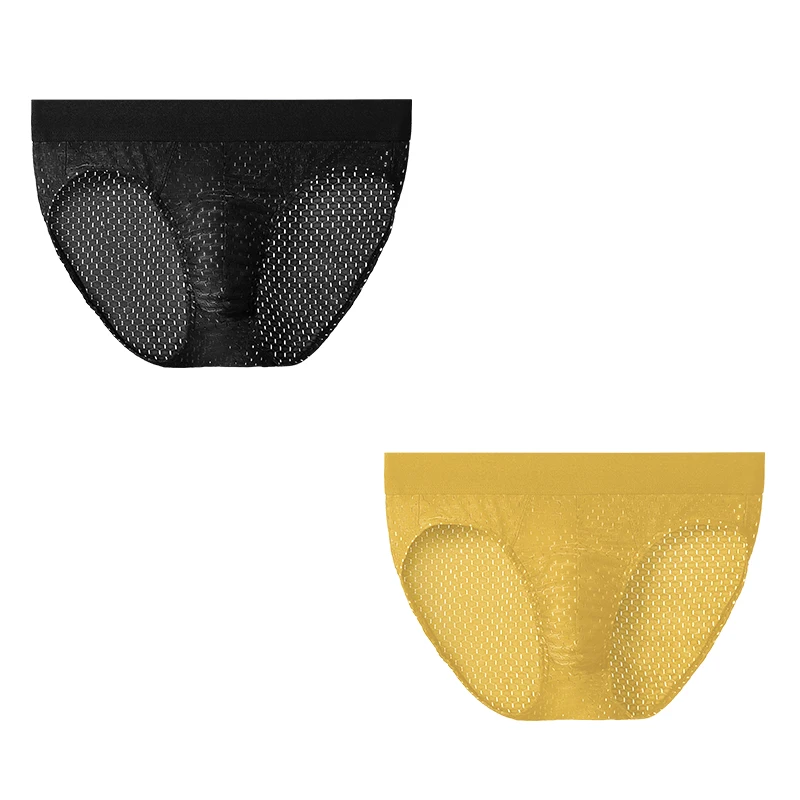 กางเกงในชายผ้าไหมน้ำแข็ง เซ็กซี่ เอวต่ำ ต้านเชื้อแบคทีเรีย ผ้าตาข่ายบาง ระบายอากาศดี สำหรับฤดูร้อน