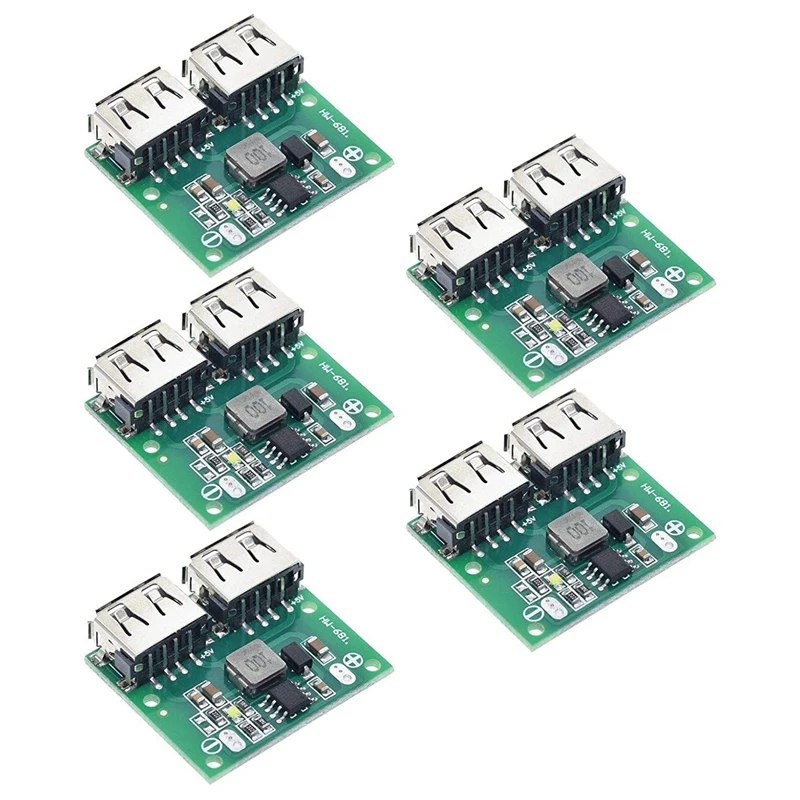 5PCS USB DC-DC Voltage Regulator Charging Step Down Charger Power Supply Module 9V 12V 24V To 5V 3A Dual USB For Car