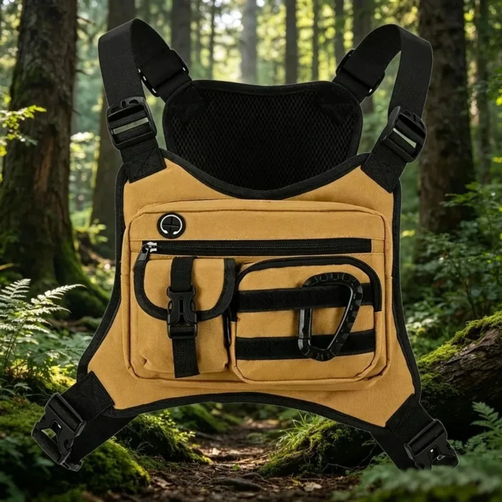 Man Hiking Lightweight Storage Chest Bag Outdoor Mountain Climbing Portable Shoulders Bag Hunting Tacticsmulti Functional Vest