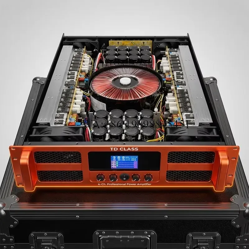 WMWMNU Class TD Professional Power Amplifier 4-Channel 4x2000W Stereo Amplifier for Subwoofer Bar Disco Outdoor Live Stage