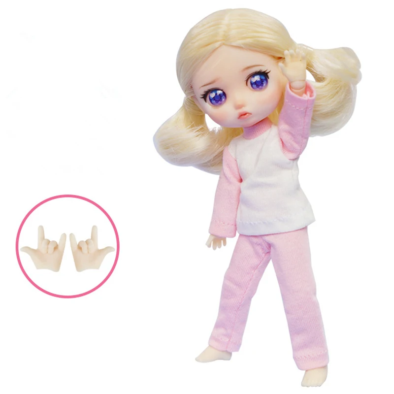 15cm Height DULI Sister Series Ob11 Doll with Clothes Joints Movable 1/12 BJD Accessories