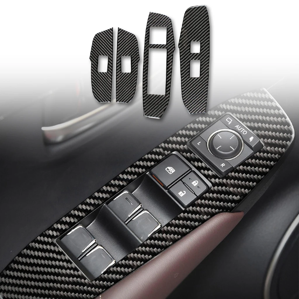 For Lexus NX 200 200t 300h 2014—2019 Car Accessories Carbon Fiber Interior Windows Control Lifting Panel Modification Stickers