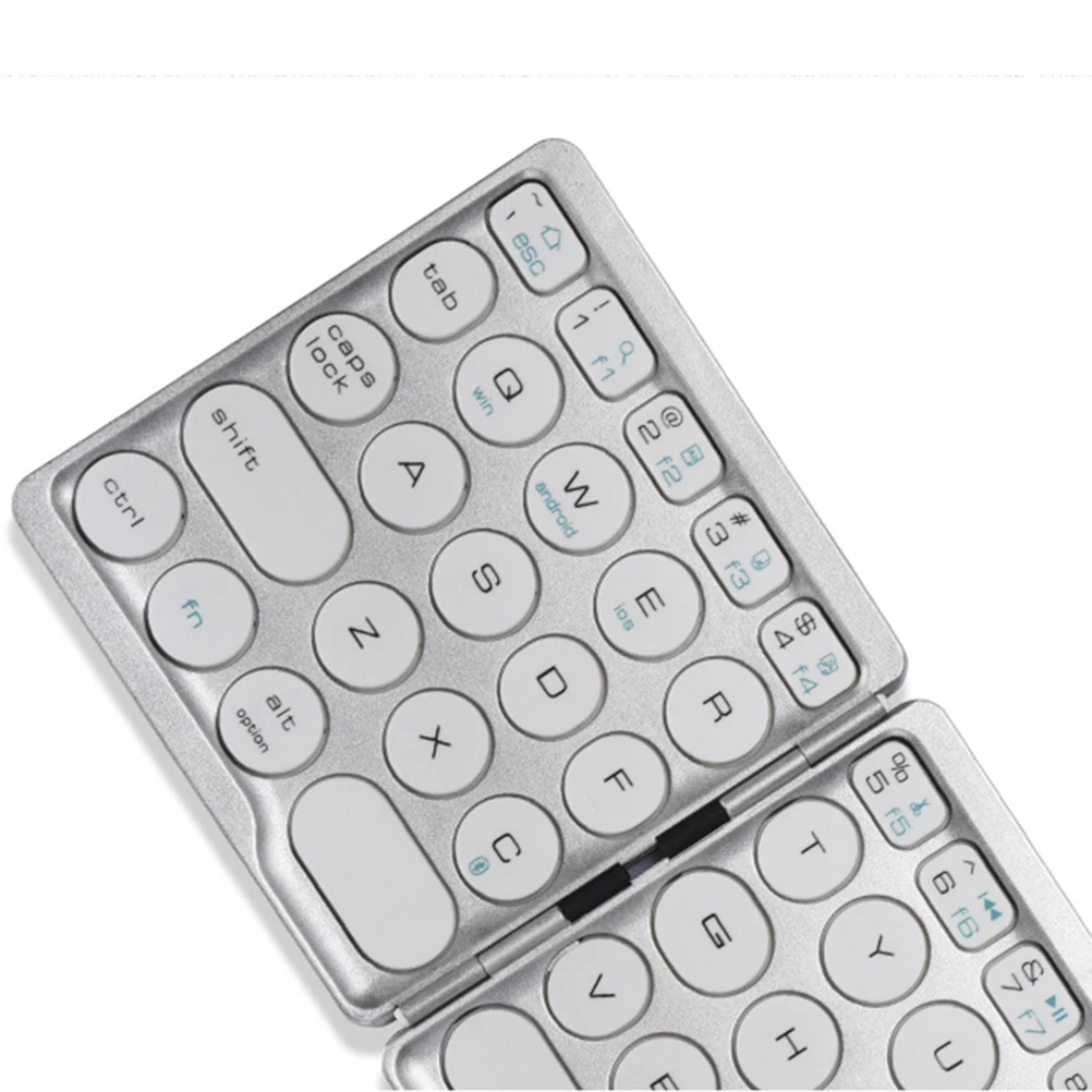 

Keyboard Touchpad Foldable Wireless Keyboard For Tablet Computer Silver Plastic Durable Chocolate Design Multimedia