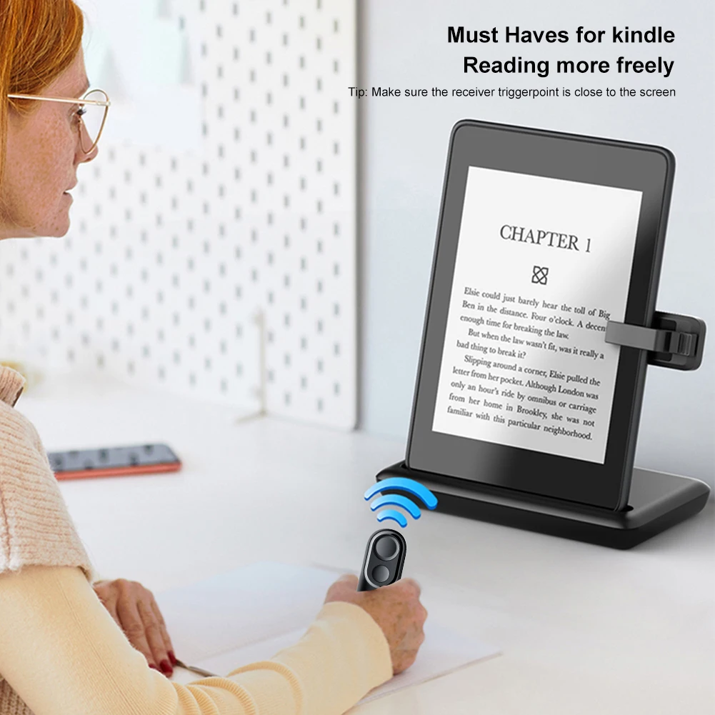 Remote Control Page Turner Camera Camcorder Remote Control Trigger Clicker Page Turner Hands Free Reading for Kindle Accessories