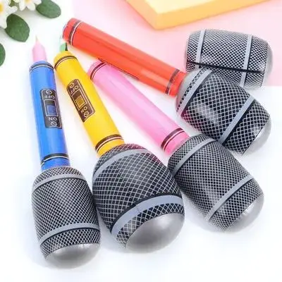 

5pcs Inflatable Microphone High Quality Pvc Kids Karaoke Prop For Pool Beach Birthday Party Pretend Play Educational Children