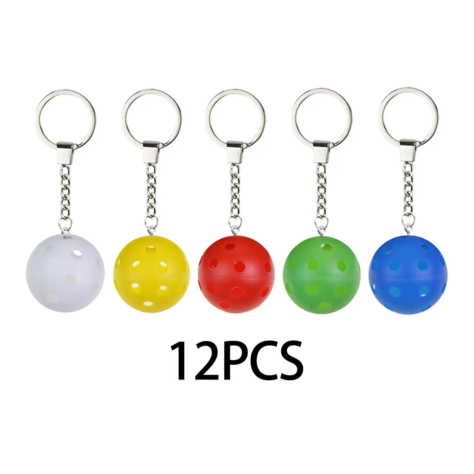 12Pcs/Set Pickleball Keychain Bag Pendant for Luggage Tags Purse Accessories Car Keychain Key Holder Pickleball Lovers Gifts