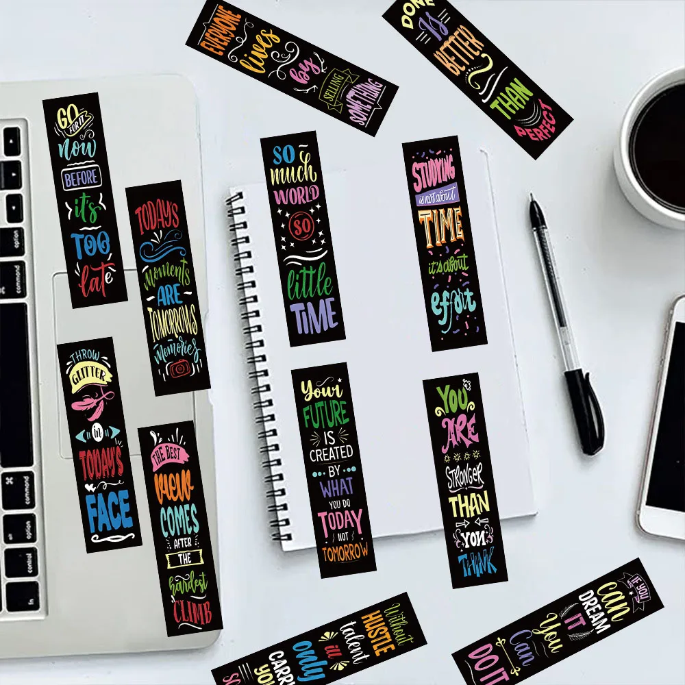 30PCS Inspirational Encouragement Bookmarks Student Books Decoration Reading Label Cards Creative Gifts