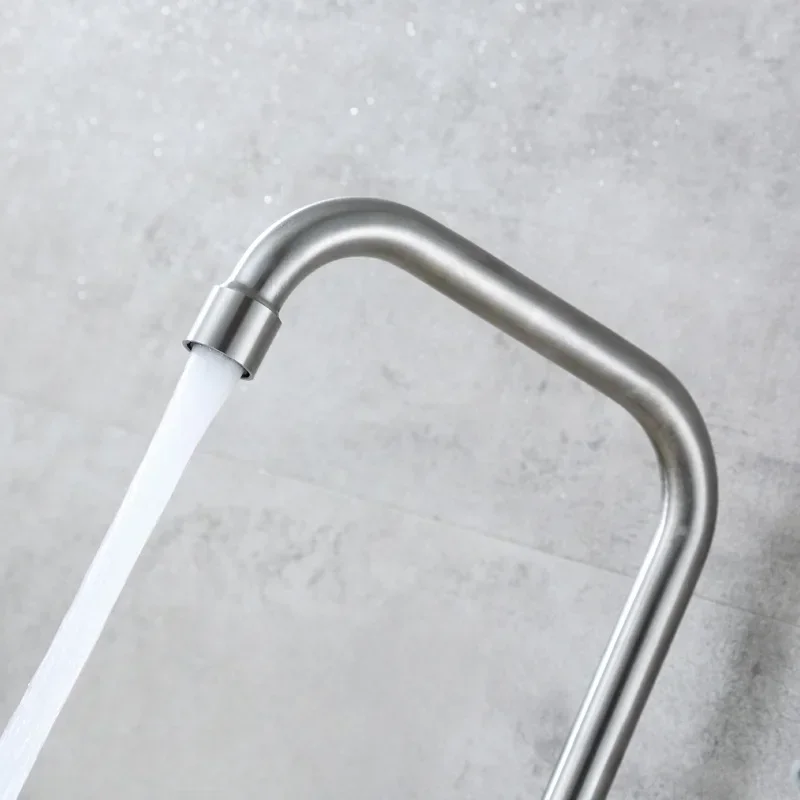 Stainless Steel Sink Faucet Single Cold Water Wall Mounted Kitchen Faucets Household Dual Handle Spray Gun Set