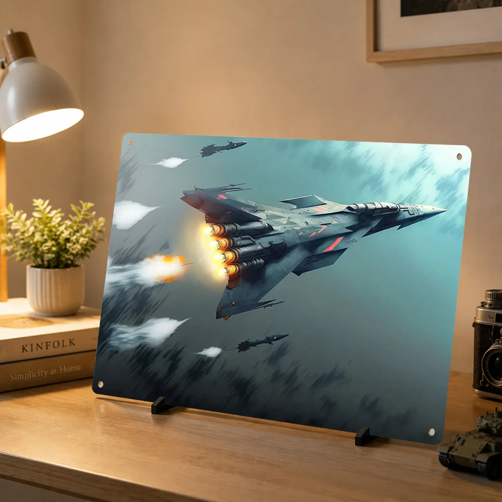 Jet Fighter Metal Poster Perfect Gift for Fans Lovers Customized Wall Art Metal Sign for House Mancave Decoration Gaming Home