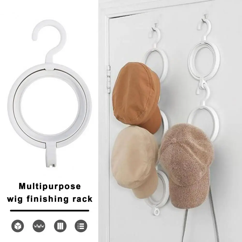 Baseball Hat Hanger Organizer Round Door Back Wig Peaked Hat Scarf Clothes Bag Display Holder Wall Hanging Rack Wig Stand Tool