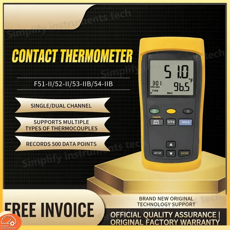 Contact Thermometer with Thermocouple Probe Digital Temperature Meter for HVAC Refrigeration Food Safety Industrial Use