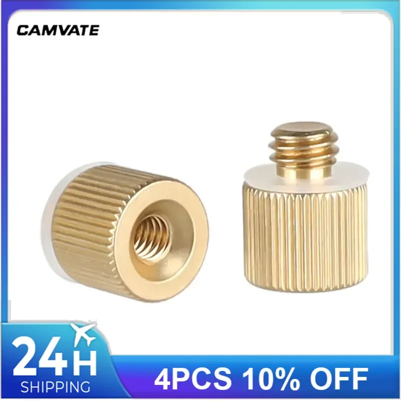 カメラネジ1/4 "-20メスから3/8"-16オスのネジアダプター,ワッシャー付き,写真撮影用,2個