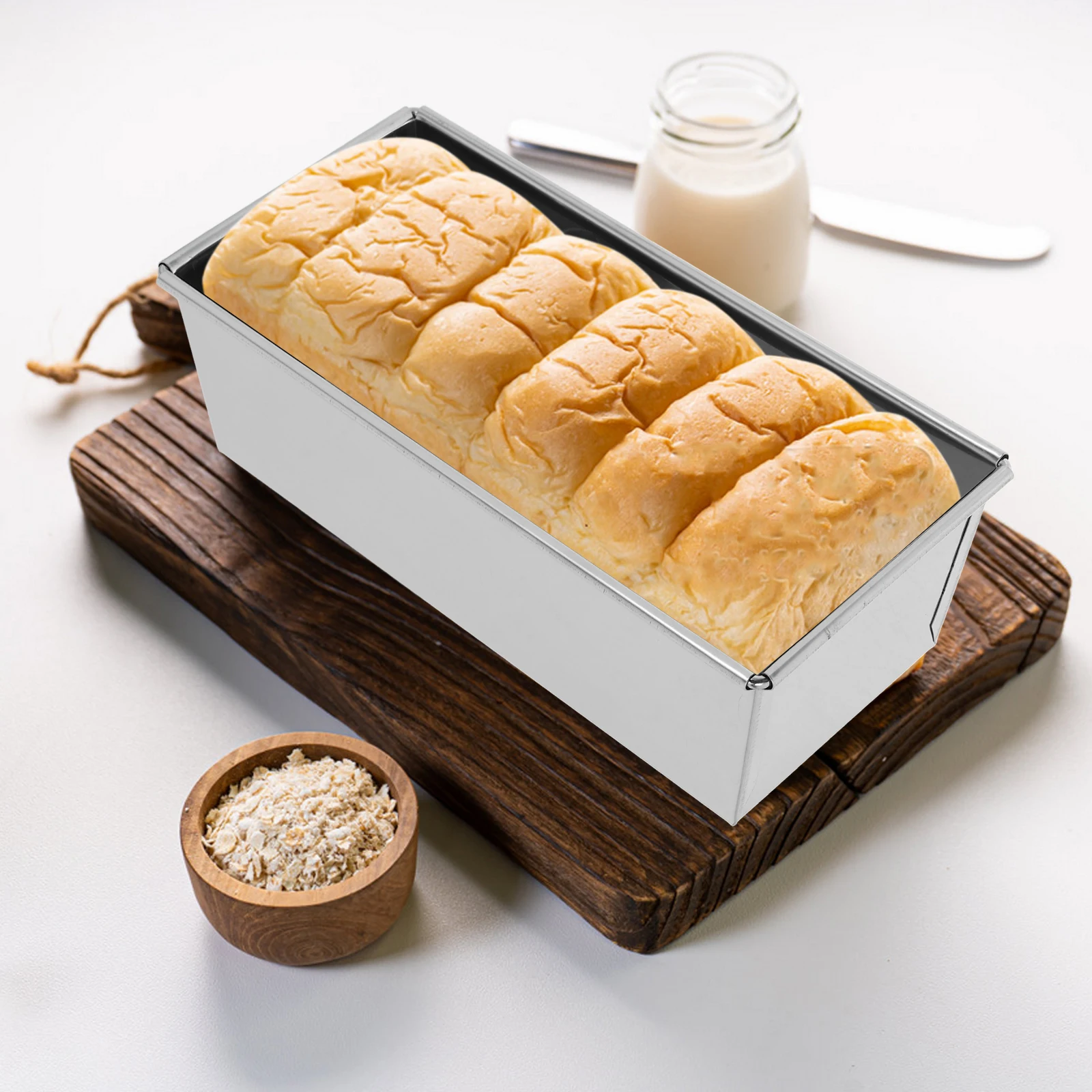 

Stainless Steel Square Loaf Pan No Lid Nonstick Bread Mold Kitchen Baking Bread Pan Toast Mold Loaf Tray Molds for Baking
