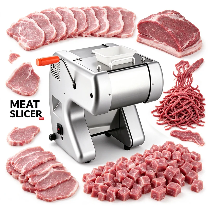 Commercial Meat Slicer Stainless Steel Slice Cutting Machine Multi-Function Electric Small Twisted Vegetables Machine