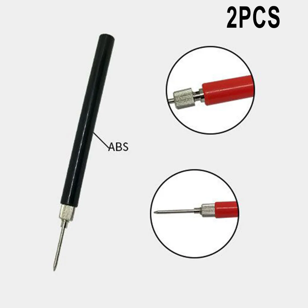 2PCS Multimeter Spring Test Probe Tip Insulated Test Hook Wire Connector Test Needles Electrical Test Probe Test Leads 128mm