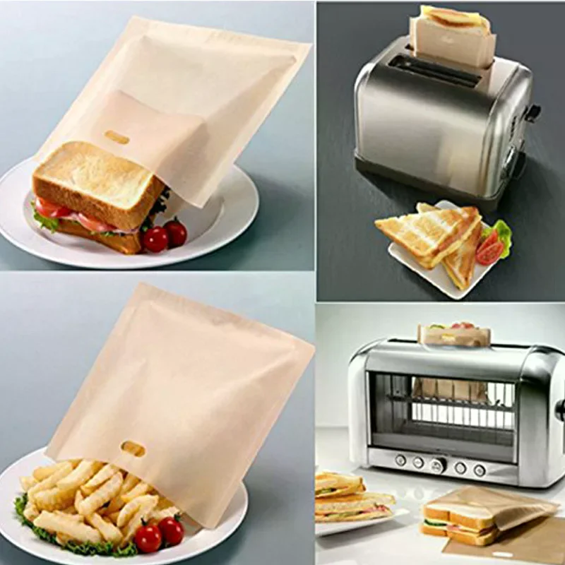 2Pcs Reusable Non-stick Baked Toast Bread Oven Bags Tools Toaster Bags For Grilled Cheese Sandwiches