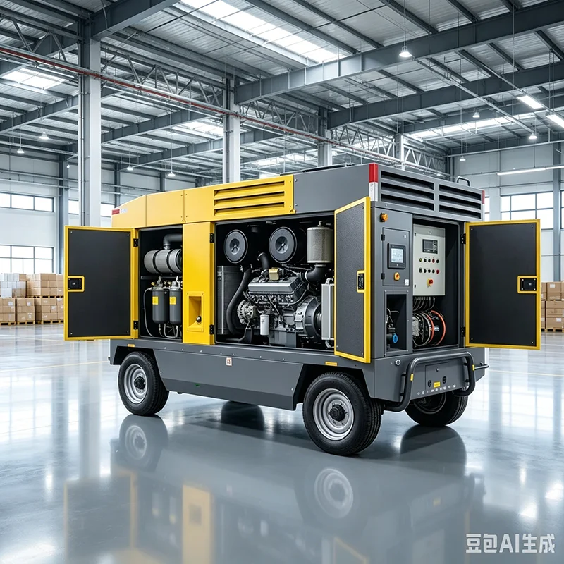Custom Pressure Diesel Towable Screw Air Compressor for Multiple Pneumatic Tool Construction Matching