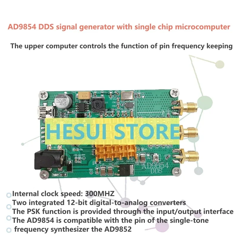 AD9854 with single-chip microcomputer DDS signal generator module upper computer dot frequency sweep frequency amplitude modulat