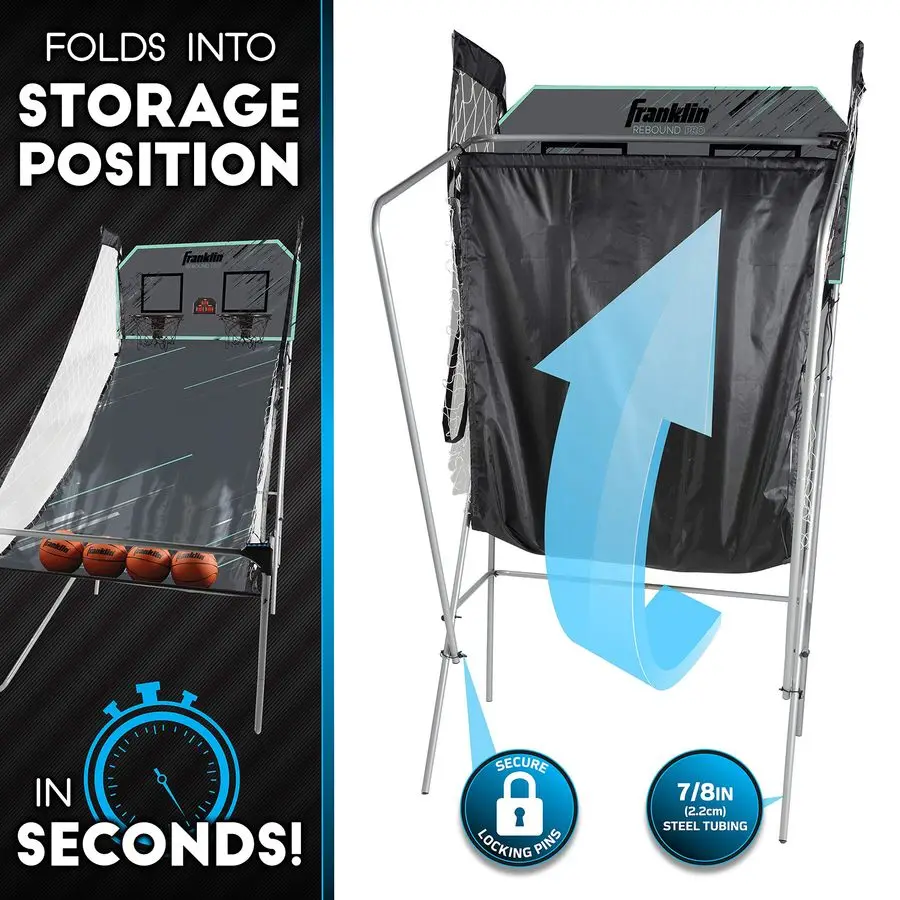 Indoor Double Basketball Hoop Game Electronic Scoreboard 4 Basketballs 2 Player Shooting Arcade