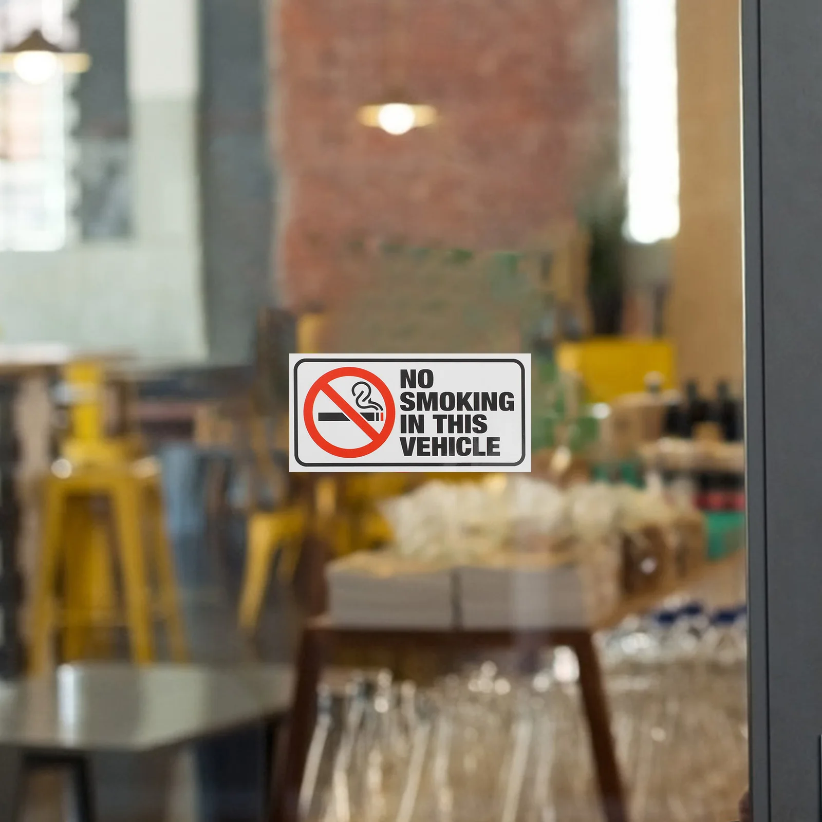 10Pcs Car No Smoking Stickers Strong Adhesion Laminated Film Decal for Smooth Surfaces Ideal for Personal and Commercial Vehicle