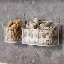 Wall Mounted Bathroom Storage Box Portable Punch Free Cosmetic Storage Box Kitchen Storage Organizer Multipurpose