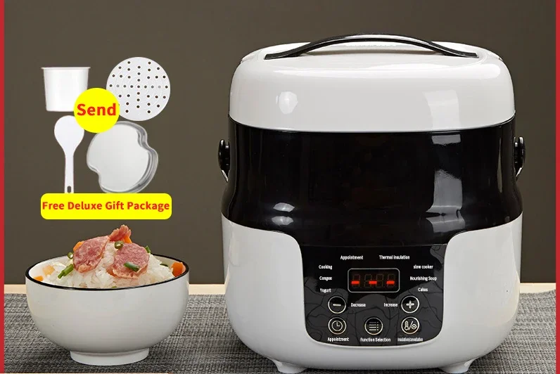 2L electric mini rice cooker portable multifunctional household rice cooker 12V car mounted 24V pot type rice cooker