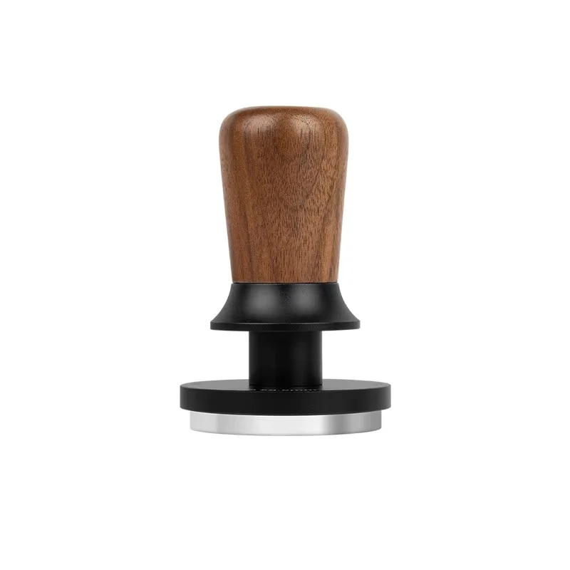 Feepie Espresso Tamper 58.5mm Ripple Base,30lb Calibrated Constant Pressure With Sound Feedback,Walnut Wood Handle Coffee Tamper
