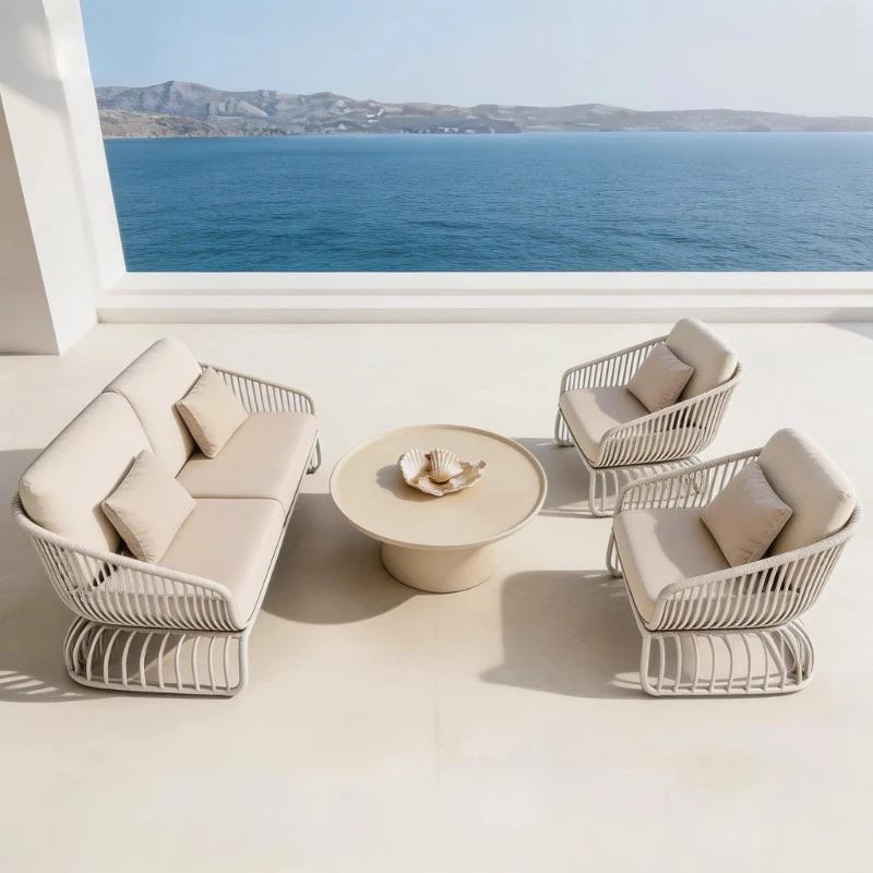 

Luxury Modern Outdoor Furniture Rattan Garden Sofa Set for Patio Furniture Set Poolside Hotels Parks Restaurants