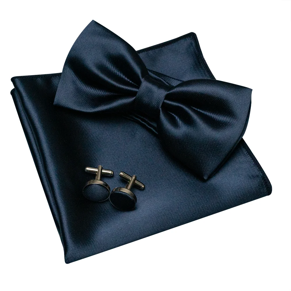 EASTEPIC Herren-Fliege-Sets, einschließlich exquisiter Manschettenknöpfen und weichen Taschentüchern, glänzendes Accessoire aus Satin für Männer bei Hochzeiten – Detail 10
