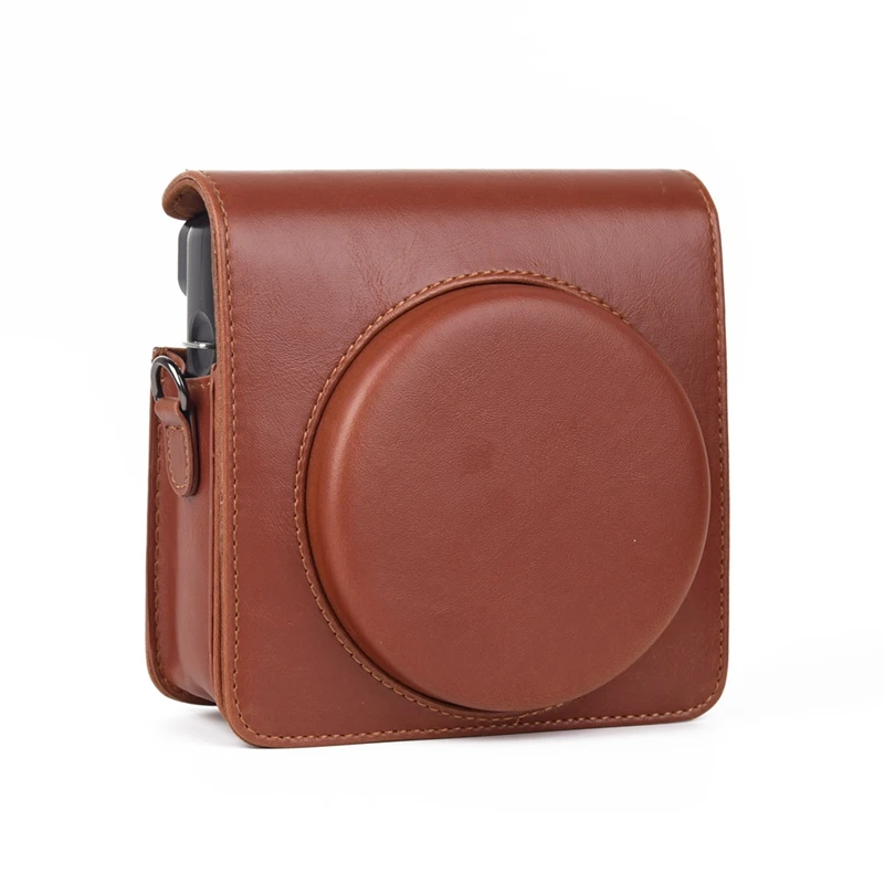 Hot-A39R-PU Leather Camera Bag With Strap Camera Case For Fujifilm Instax Square SQ6 Instant Film Camera