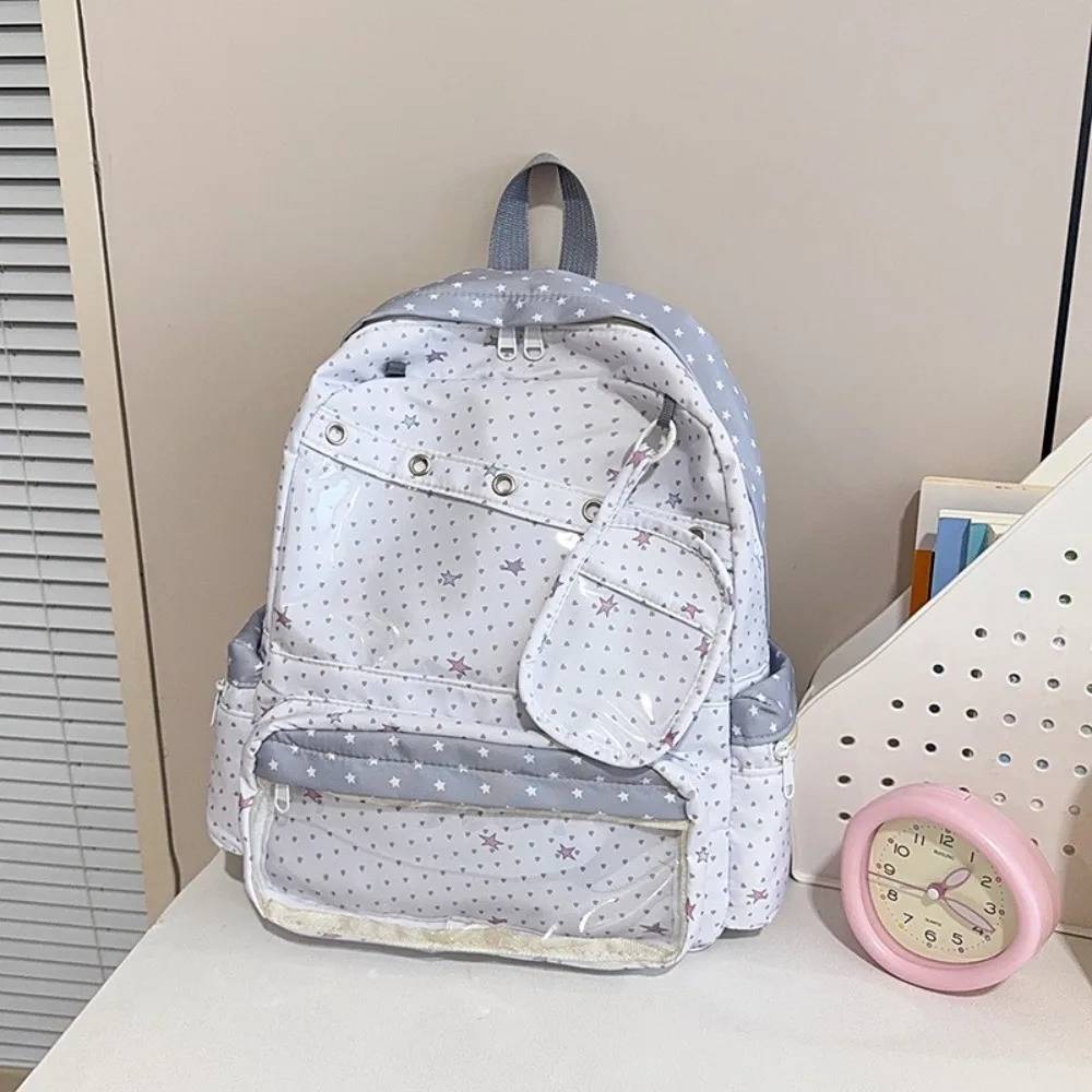 Fashion Transparent Polka Dot Backpack Y2K Lolita Transparent Ita Bag DIY Display Itabag Display Knapsack Students