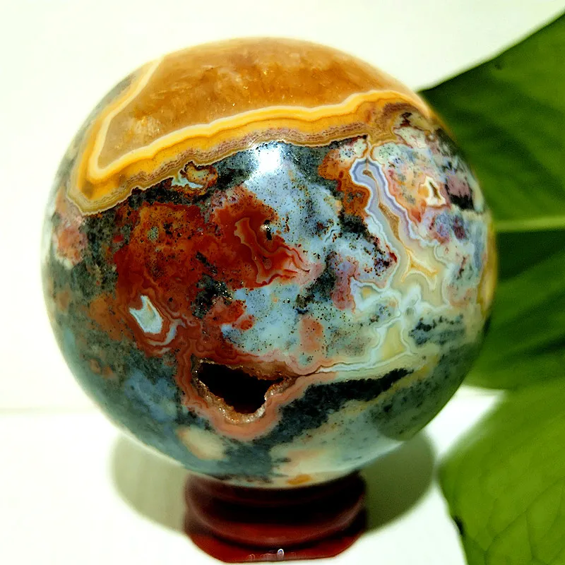 

Natural Stone Pretty Ocean Jasper Crystal sphere Meditation Spirit Exorcism Feng Shui Ball Home Room Decoration Reiki Healing