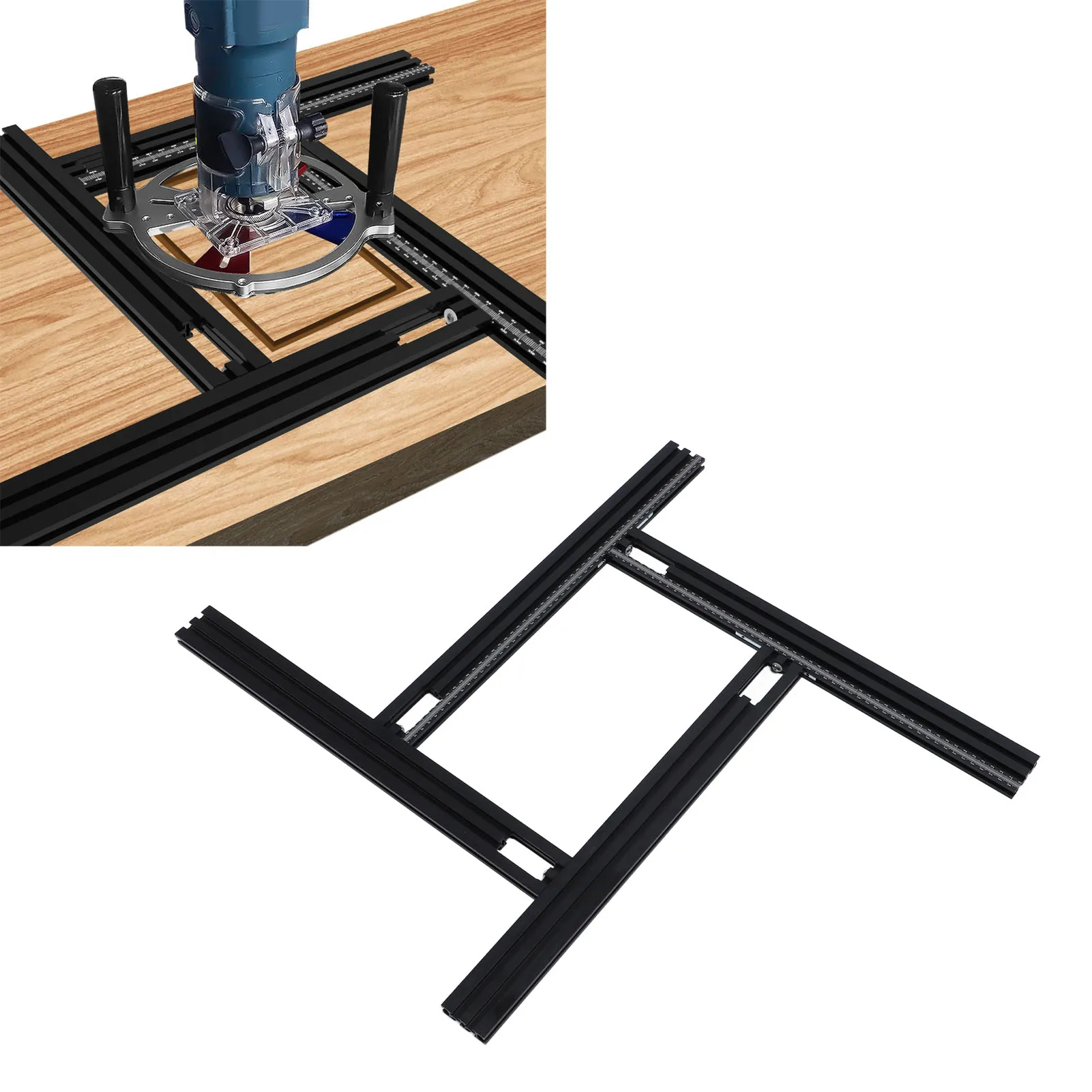 

Trimming Machine Milling Groove Engraving Guide Rail Adjustable Backing Auxiliary Guide Rail Bracket DIY Woodworking Tool