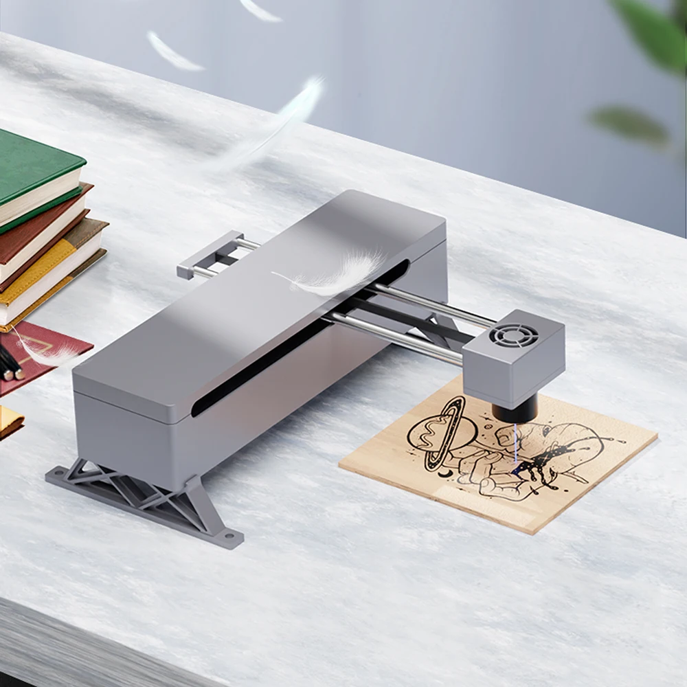 ชุดแกะสลัก 5W เซมิคอนดักเตอร์เดสก์ท็อปเครื่องแกะสลักเครื่องหมายพื้นที่ทํางาน 150x150 มม. เหมาะสําหรับไม้หนังโลหะ