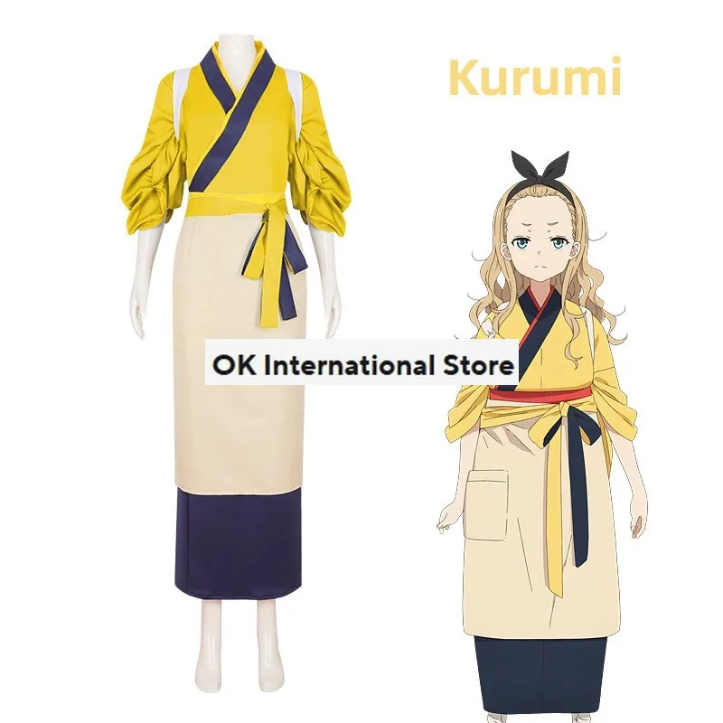 Costume de Cosplay de l'Anime Lycoris Recoil pour Femme, Kimono de Kurumi Nakahara Mizuki Tokyo ina Inoue Nishikigi Chisato, Ensemble Complet, Kawaii Imbibé