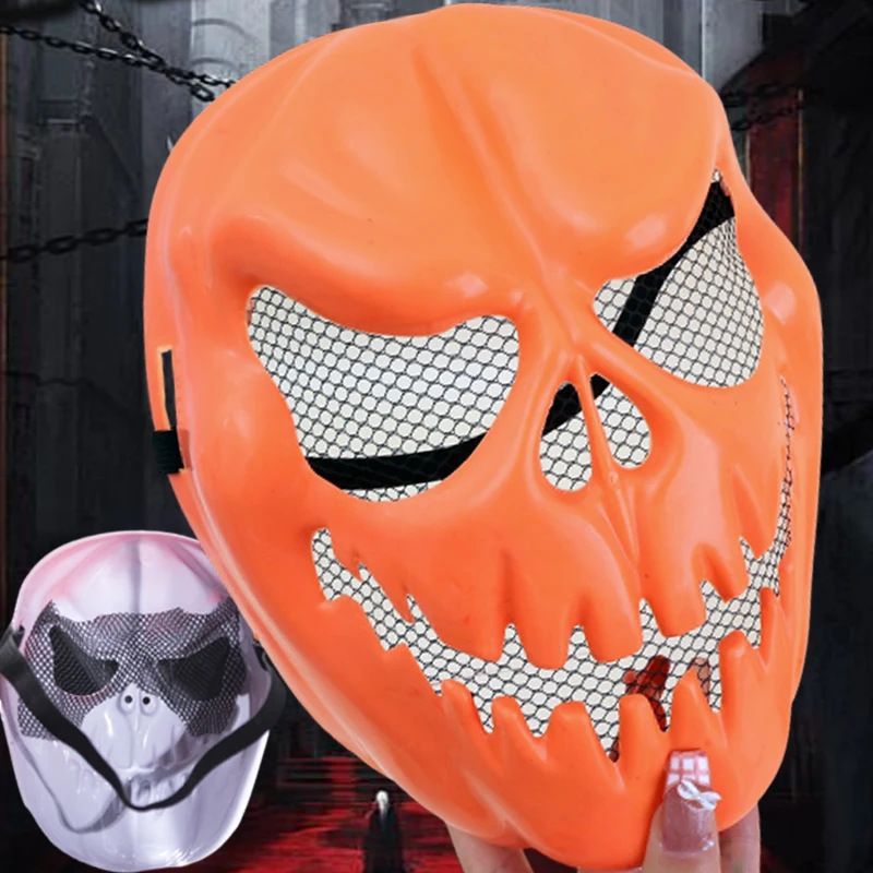 

1-2pcs 2025 New Halloween Horror Style Pumpkin Themed Headwear Mask Halloween Cosplay Horror Pumpkin Mask Scary Mask