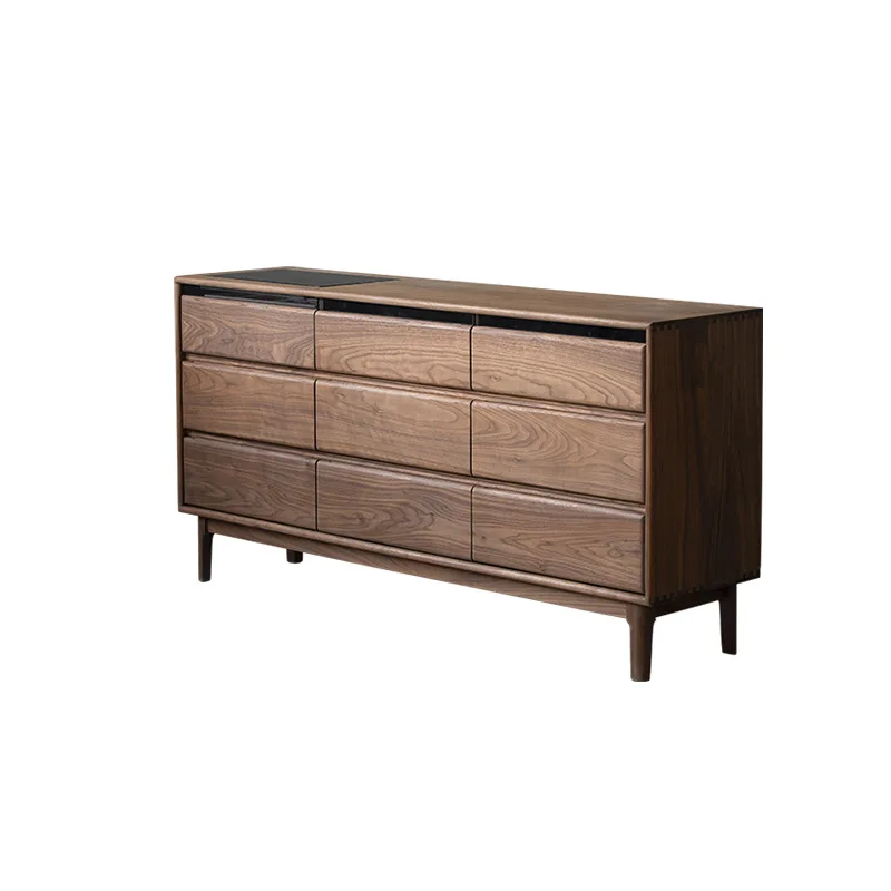 Solid wood nine-chest cabinet, black walnut bedroom, living room against the wall, storage cabinet, bedside cabinet