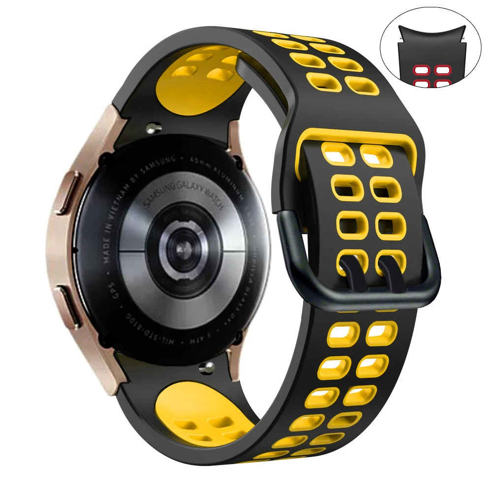 Ремешок для Samsung Galaxy Watch 4 5 Pro 6 classic 46 мм 44 мм 40 мм 45 мм 20 мм без зазоров Спортивный силиконовый браслет Galaxy Watch 4 ремешок