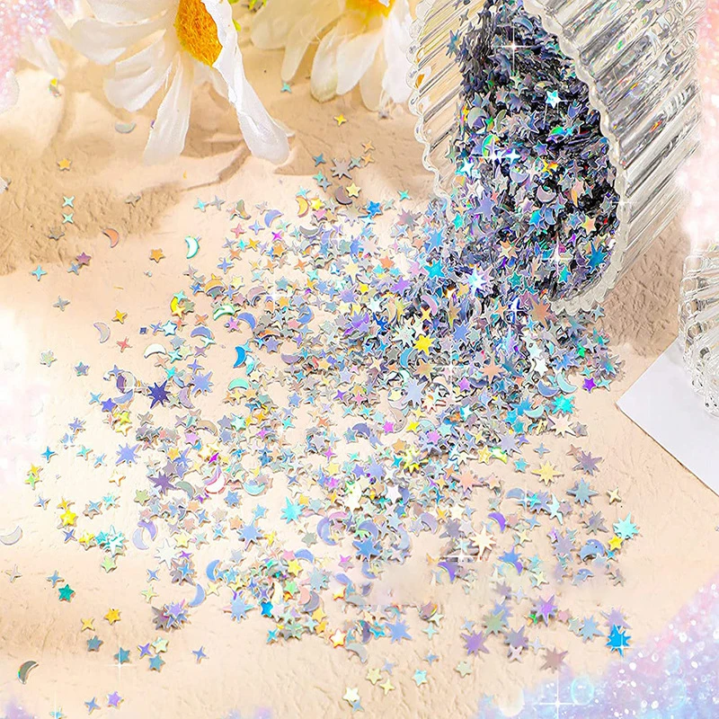 15g/Pack Iridescent Glitter Star Confetti Ramadan EID Mubarak Home Decoration Wedding Birthday Table Scatter Muslim Party Supply