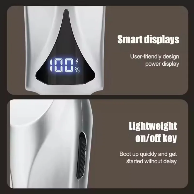 Xiaomi youpin todo o metal aparador de cabelo profissional 7500rpm aparadores de barba para barbearia prata alta velocidade display lcd aparador