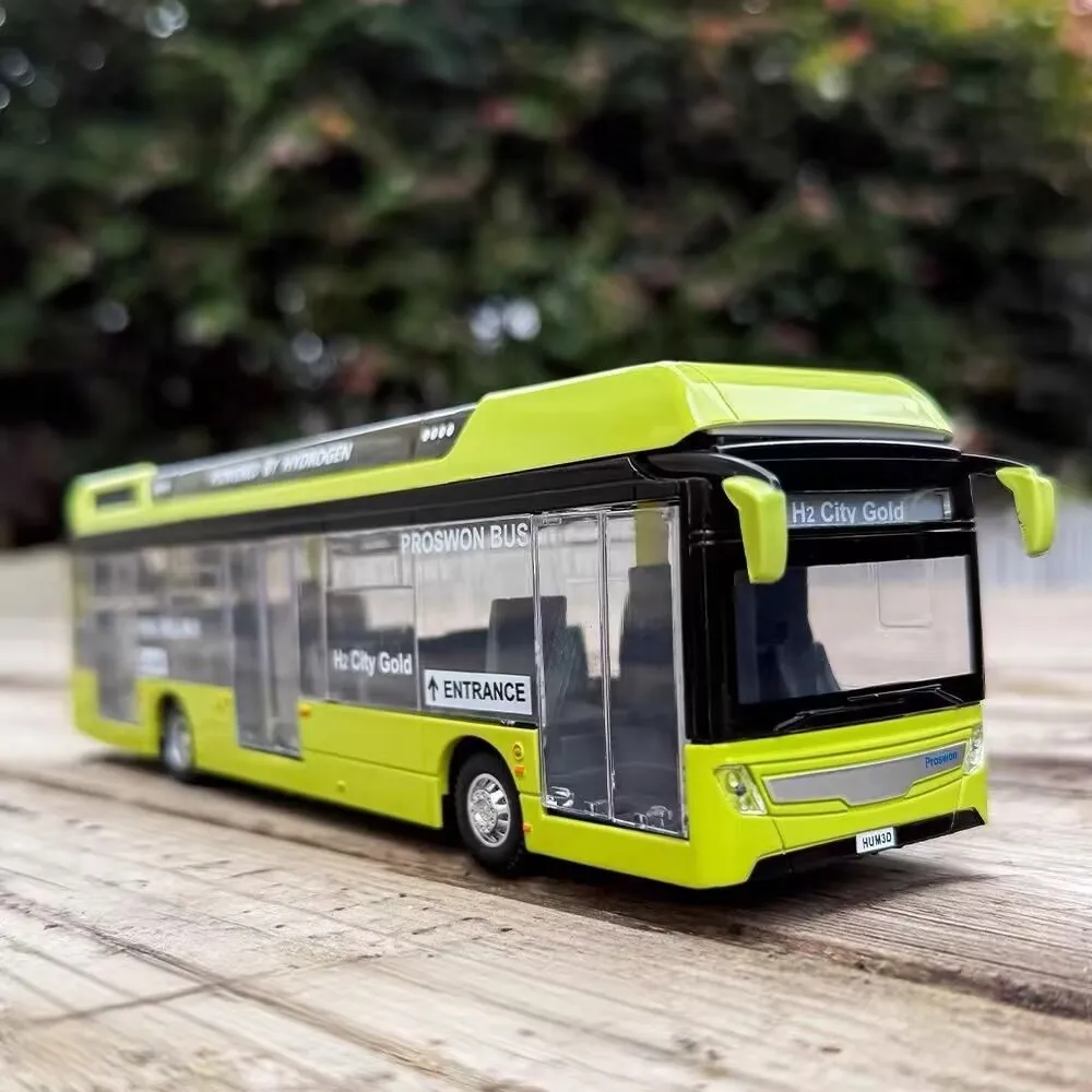 

Luxury New energy Electric Airport Business Bus Alloy Car Model Diecasts Metal City Tour Bus Model Sound and Light Kids Toy Gift