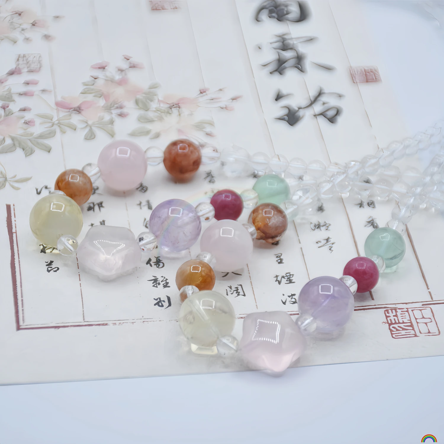 Natural Multi Treasure Crystal Necklace Star Dopamine Jinse Hua Nian Purple Pink Yellow Crystal Simple Necklace Rwbuy