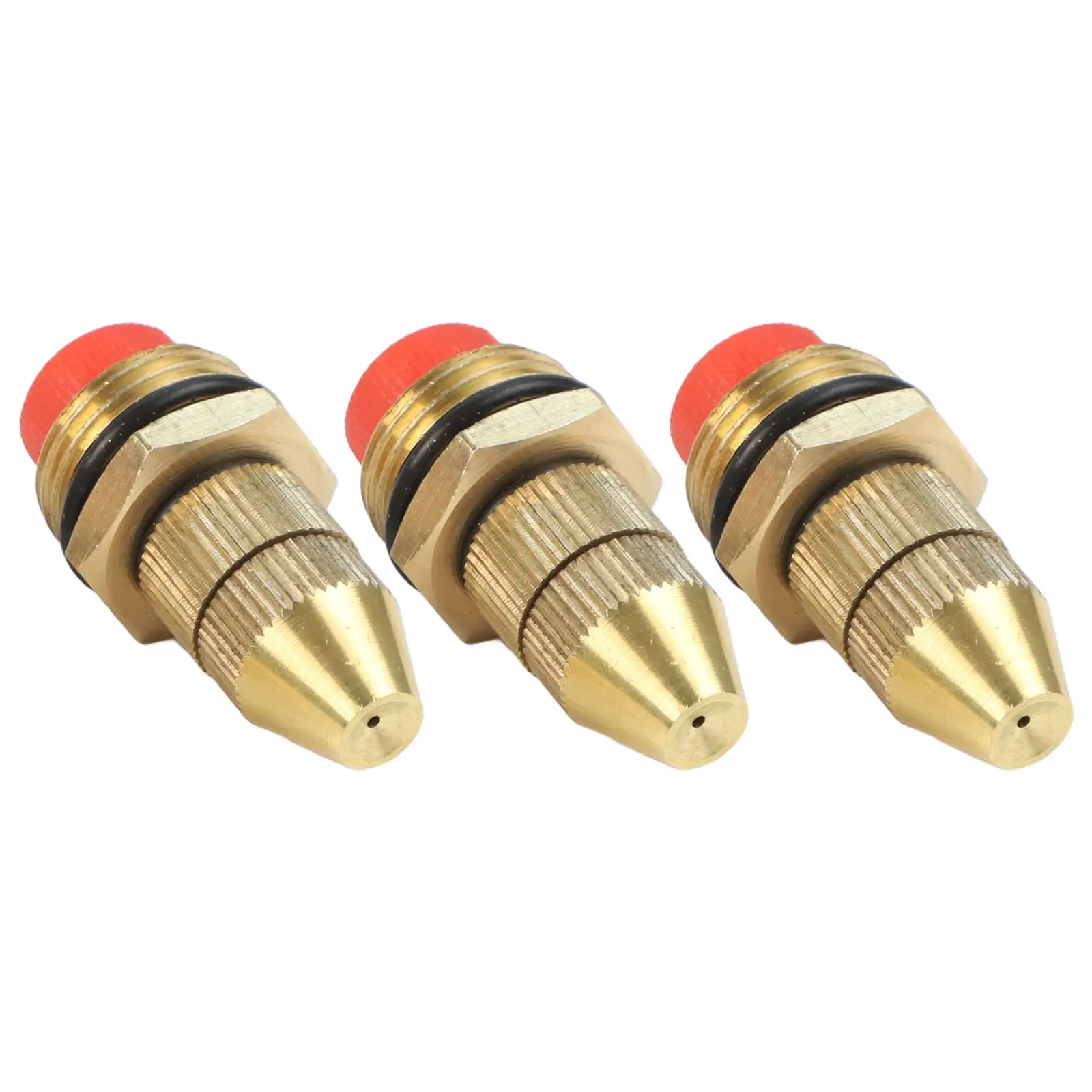 Atomizing Nozzle Set of 3 12 Inch Brass for Fountain Watering and Small Area Irrigation with Adjustable Spray Coverage