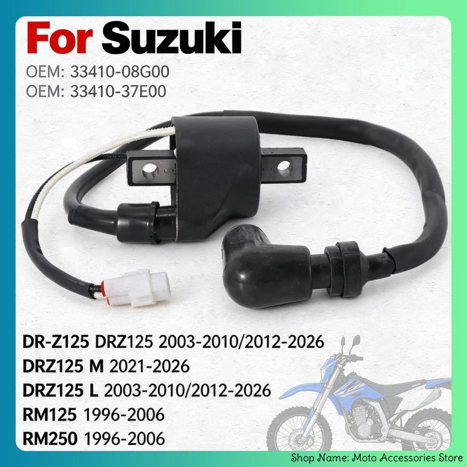 Motorcycle COIL COMP IGNITION For Suzuki RM125 RM250 DRZ125 M L DRZ125 OEM:33410-08G00 33410-37E00